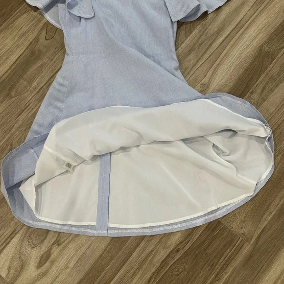 NWT Beautiful and feminine A-Line Sugar+Lips Light Blue Off-Shoulder Dress Sz S - Picture 15 of 16